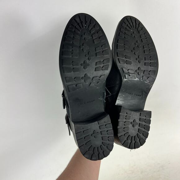 Cole Haan Rooney Short Boots Women's 8 Black Leather Comfort Buckle Strap D42552 - Picture 8 of 10